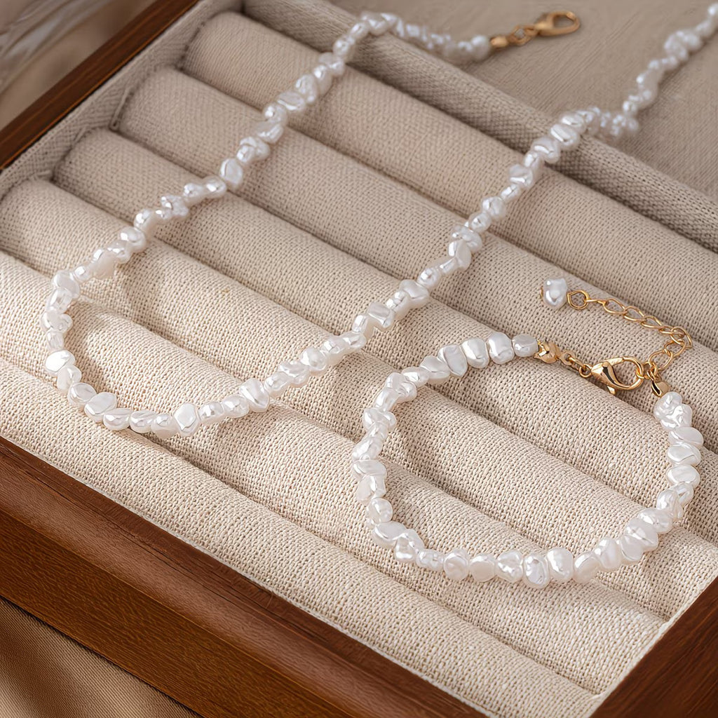 Baroque Colar de Pérolas & Conjunto de Pulseiras