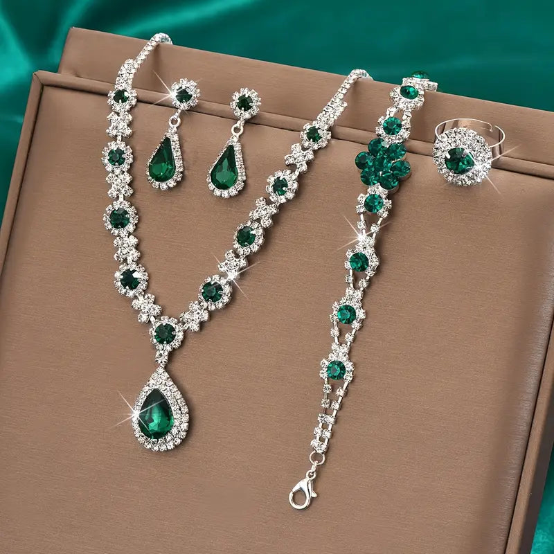 Adriana Lysandre Conjunto de Joias | Branco Ouro