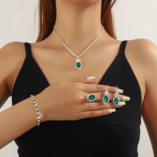 Seloria Grevalyn Conjunto de Joias | Branco Ouro