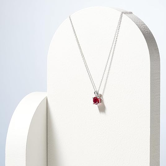 Round Cut Rubi Colar | Branco Ouro
