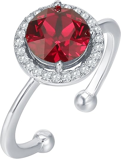 Crimson Glow Promise Rubi Anel | Branco Ouro