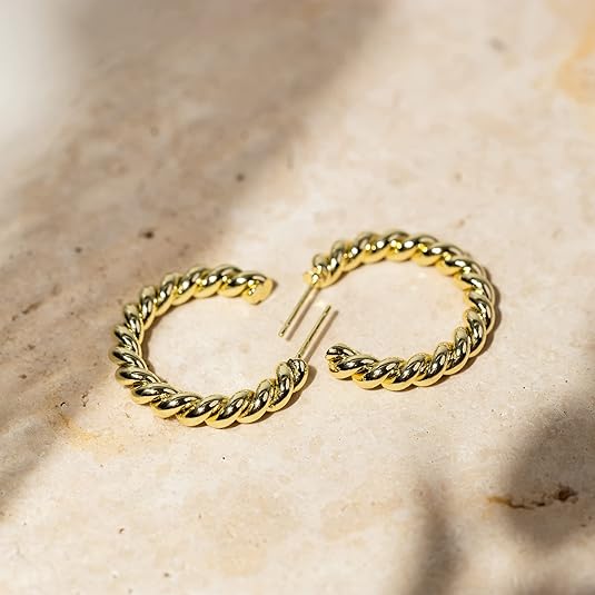 Rope Twist Argolas | Ouro