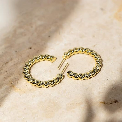 Rope Twist Argolas | Ouro