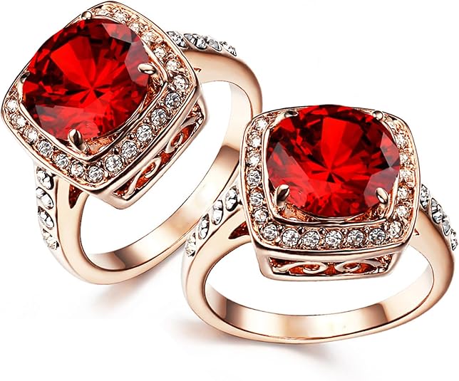 Rubi Halo Statement Anel | Rose Ouro
