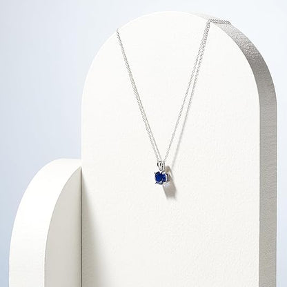 Round Cut Safira Colar | Branco Ouro