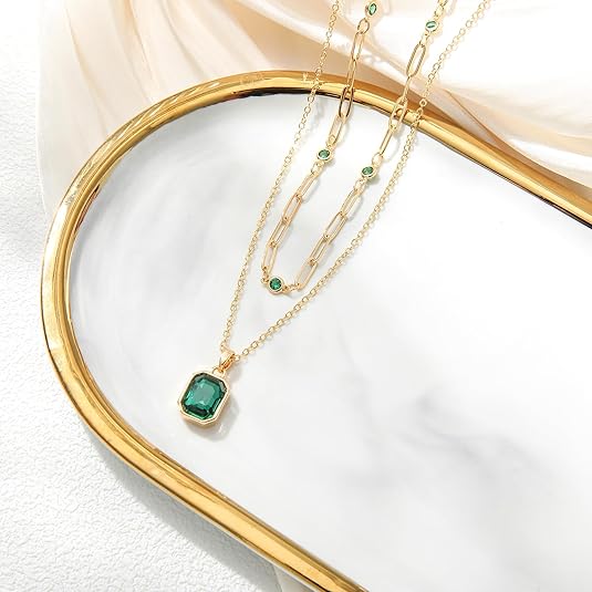 Esmeralda Clover Pendant Colar | Ouro