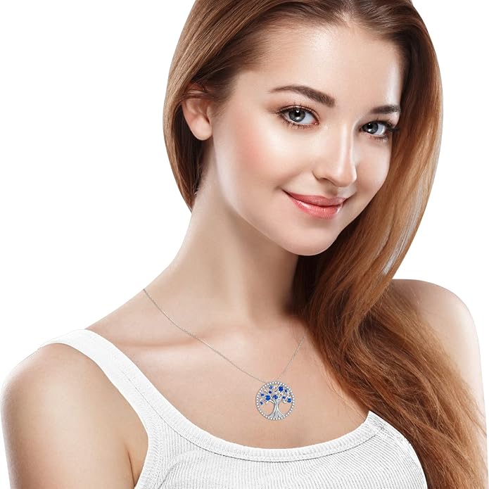 Tree of Life Safira Colar | Branco Ouro