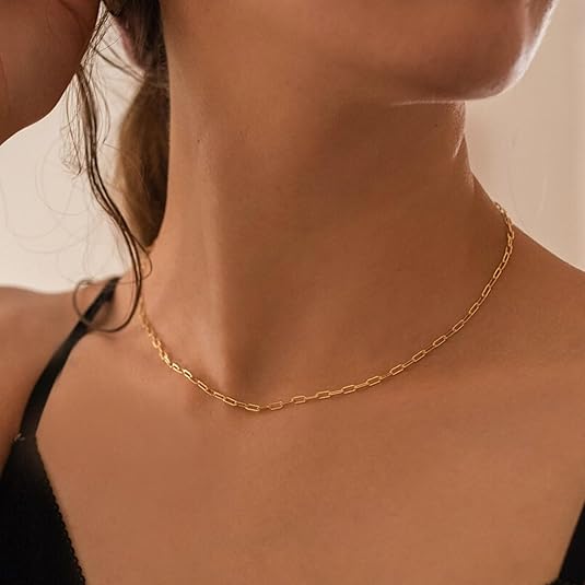 Paperclip Layered Rubi Colar | Ouro