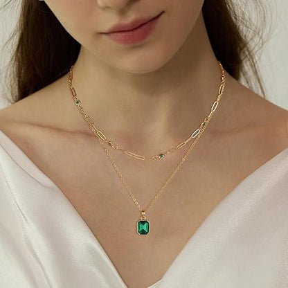Esmeralda Clover Pendant Colar | Ouro