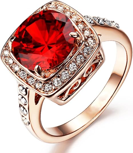 Rubi Halo Statement Anel | Rose Ouro