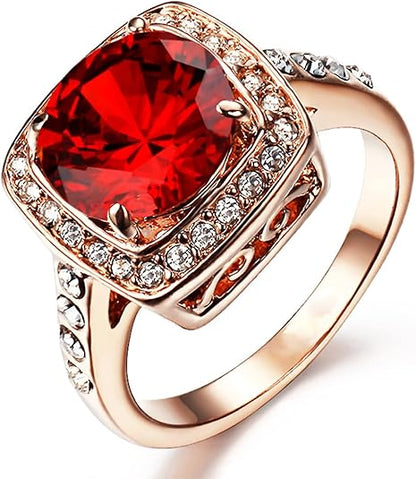 Rubi Halo Statement Anel | Rose Ouro