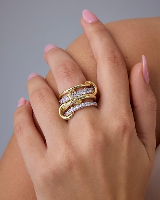 Interlock Stack Anéis | Ouro