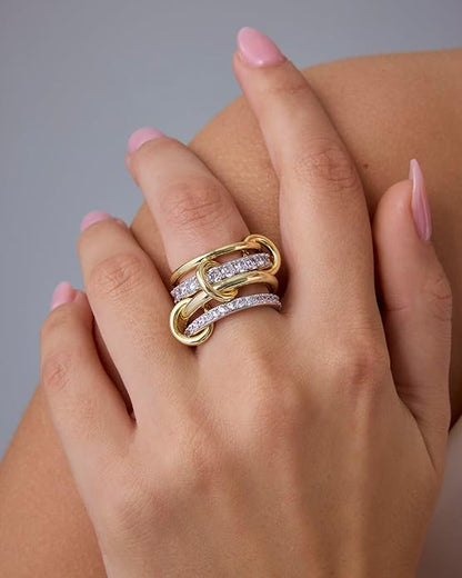 Interlock Stack Anéis | Ouro