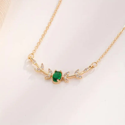 Ouro Esmeralda Minimalist Colar