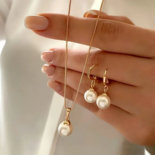 Golden Grace Conjunto de Joias com Pérolas | Ouro