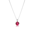 Round Cut Rubi Colar | Branco Ouro