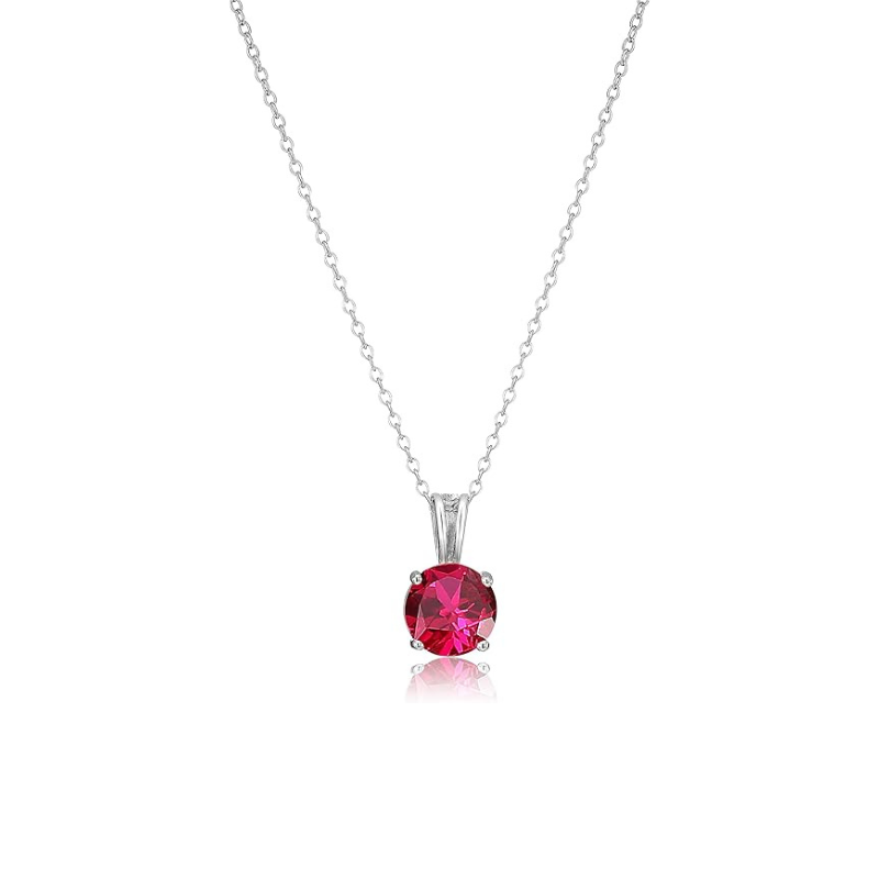 Round Cut Rubi Colar | Branco Ouro