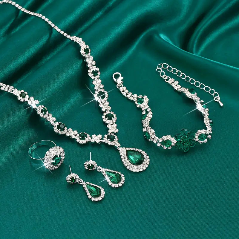 Adriana Lysandre Conjunto de Joias | Branco Ouro