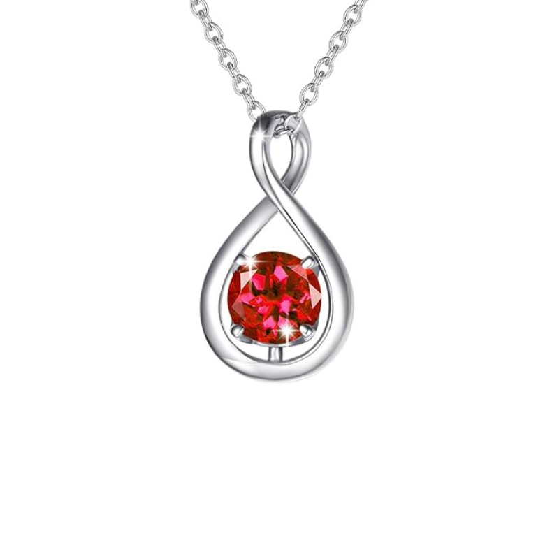 Rubi Infinity Pendant Colar | Branco Ouro