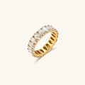 Antoinette Diamante Simulant Ouro Anel