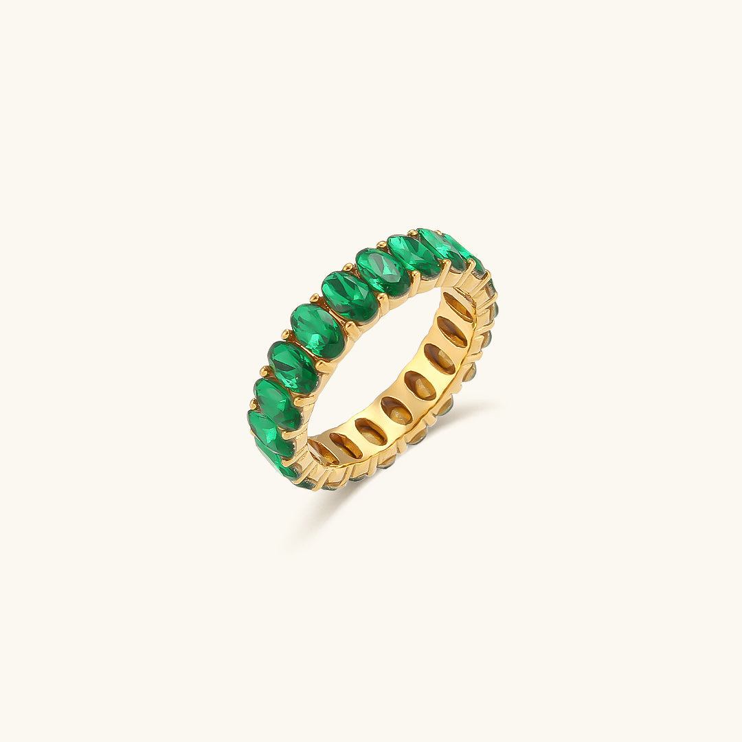 Antoinette Diamante Simulant Ouro Anel