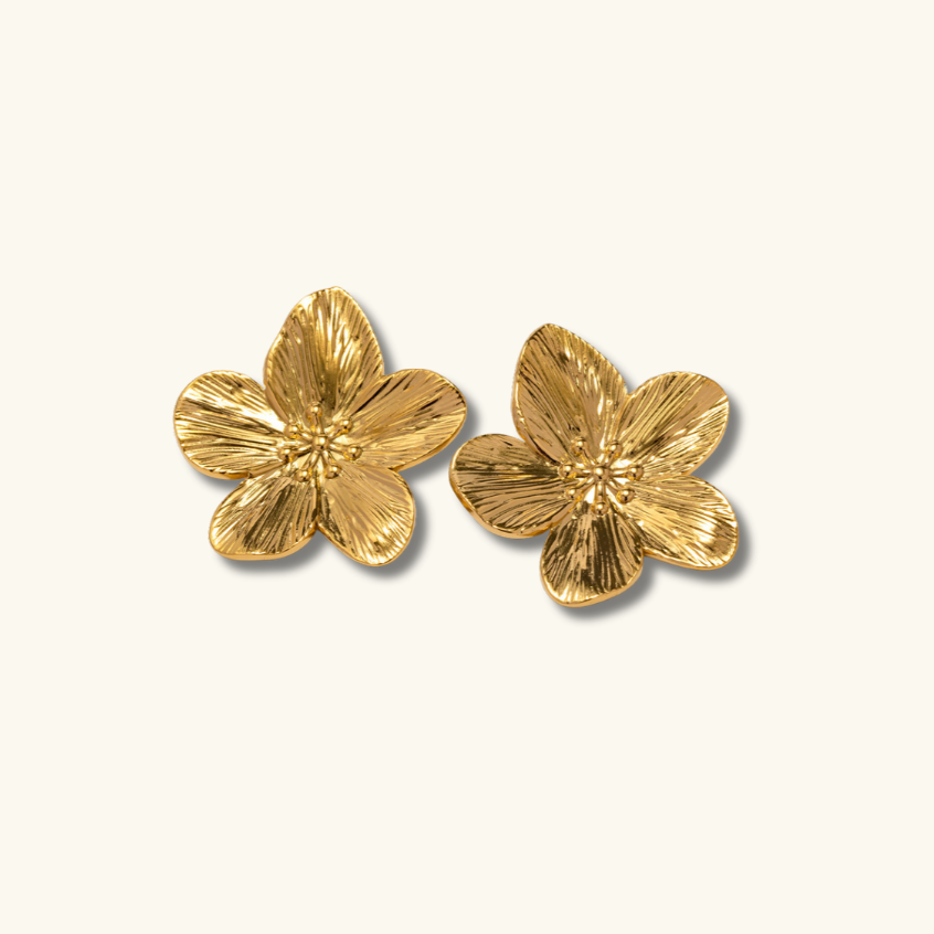 Alice Flower Ouro Brincos