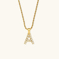 Maeve Letter Initial Diamante Colar