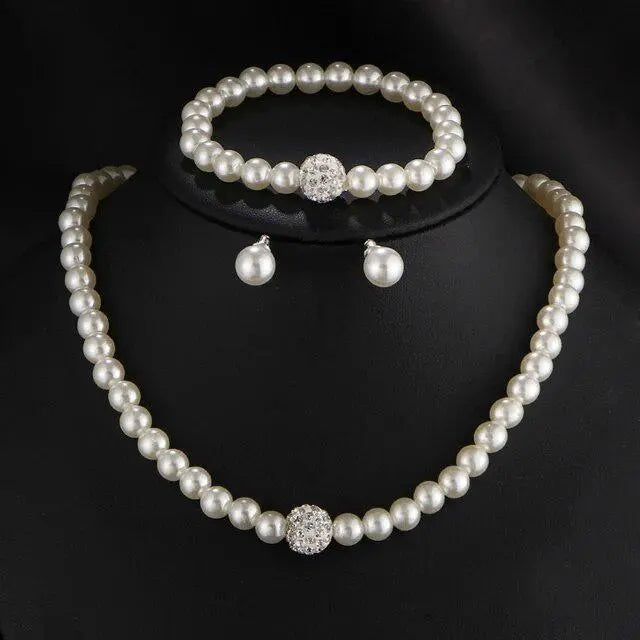 Pérola Beaded Conjunto de Joias