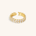 Clarisse Patterned Ouro Anel