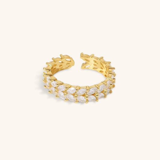 Clarisse Patterned Ouro Anel