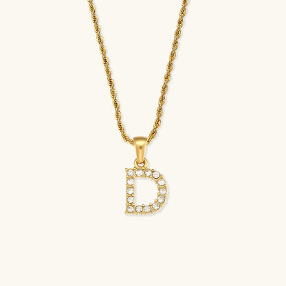 Maeve Letter Initial Diamante Colar
