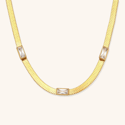 Eve Herringbone Ouro Colar