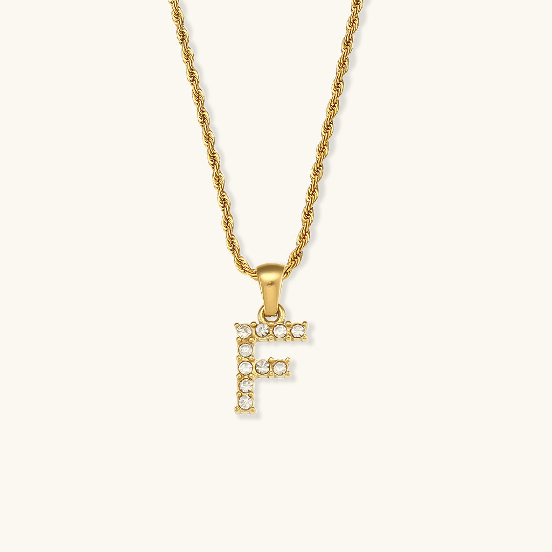 Maeve Letter Initial Diamante Colar
