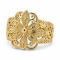 Vintage Inspired Flower Anel | Ouro