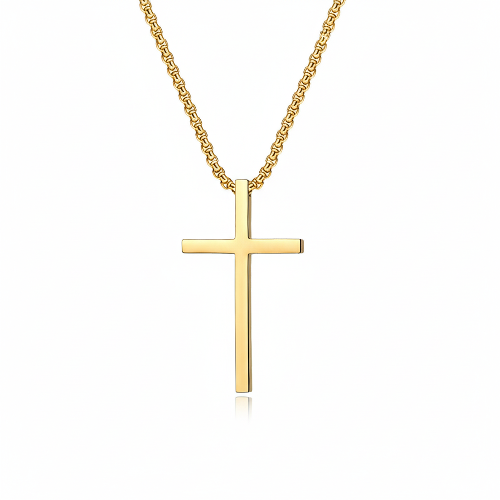 Bezel Cross Colar | Ouro