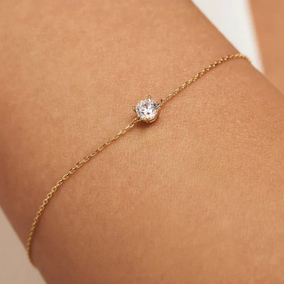 Cléa Moissanite Pedra Pulseira | Ouro