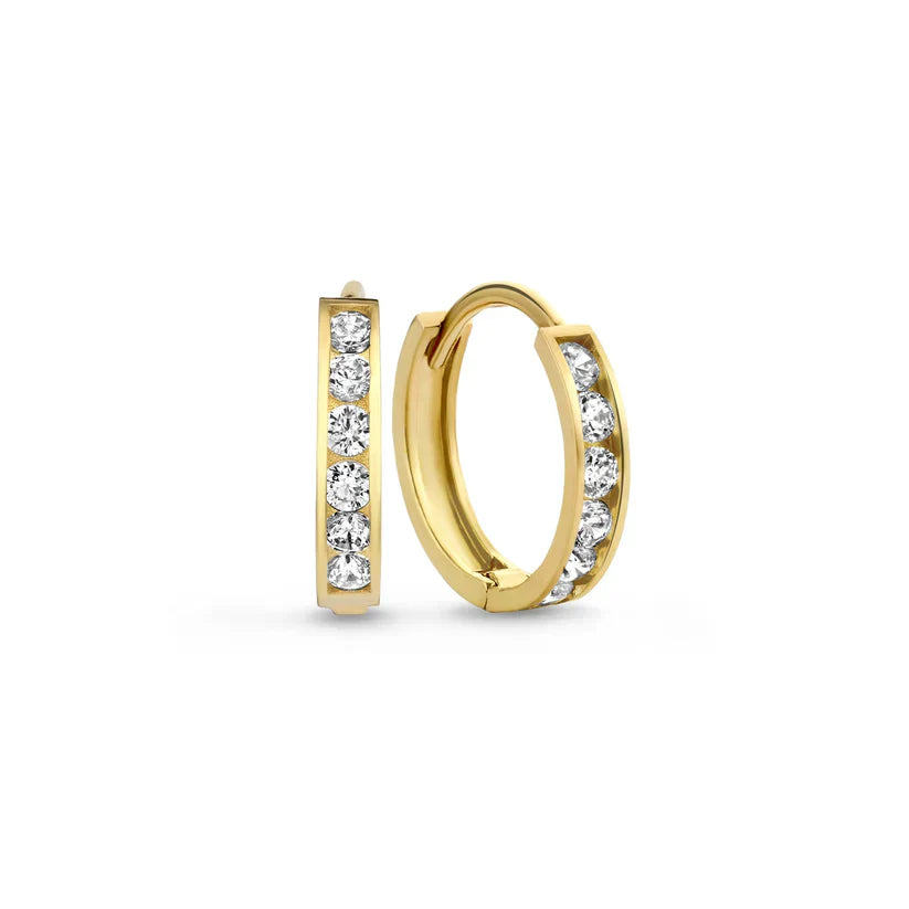 Dara Brillane Pedra Brincos Conjunto | Ouro