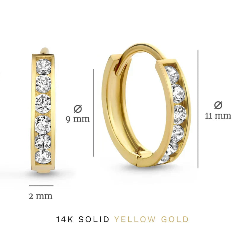 Dara Brillane Pedra Brincos Conjunto | Ouro