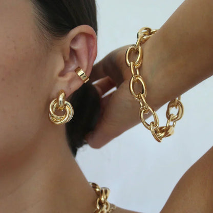 Statement Interlocking Brincos | Ouro