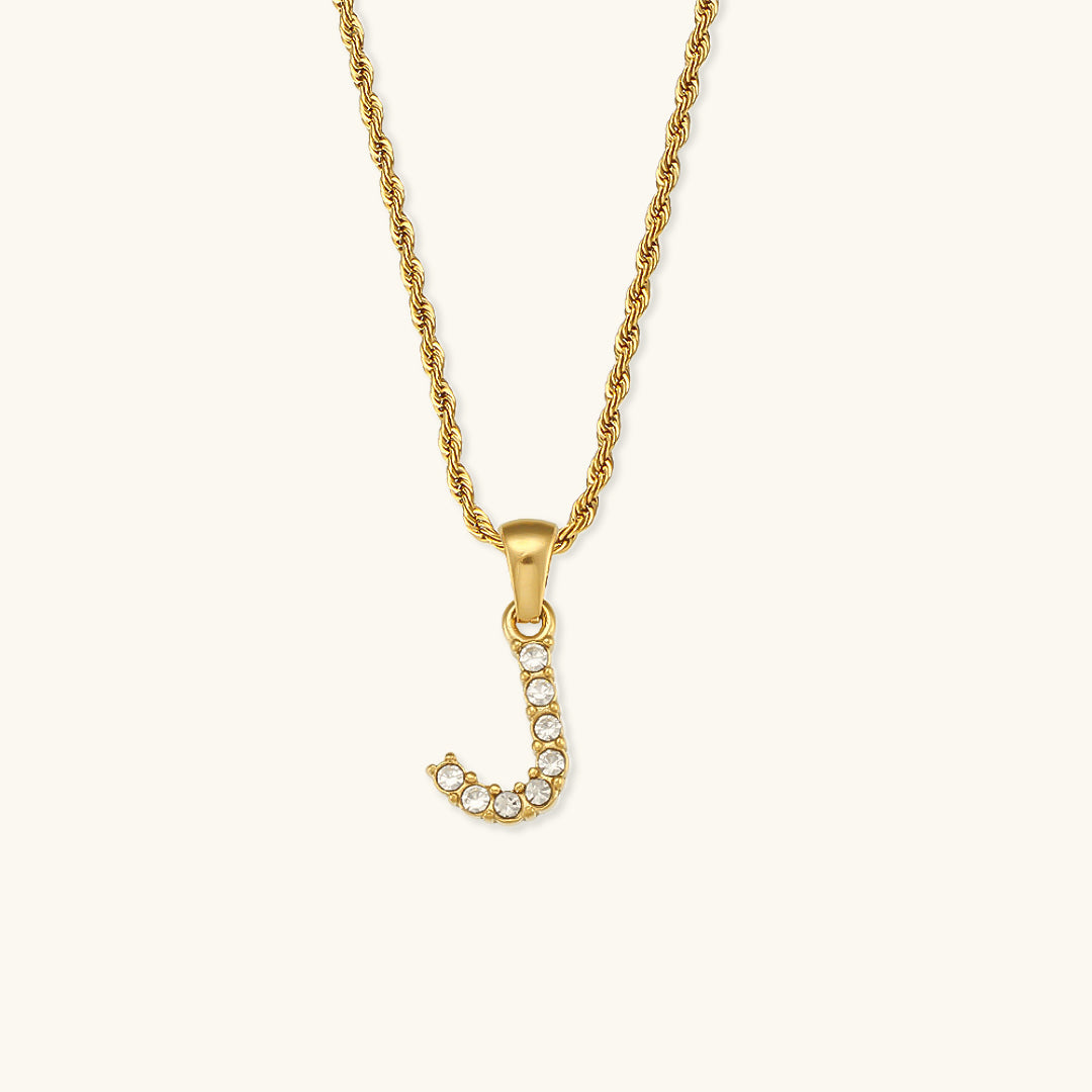 Maeve Letter Initial Diamante Colar