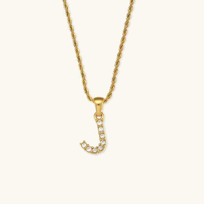 Maeve Letter Initial Diamante Colar
