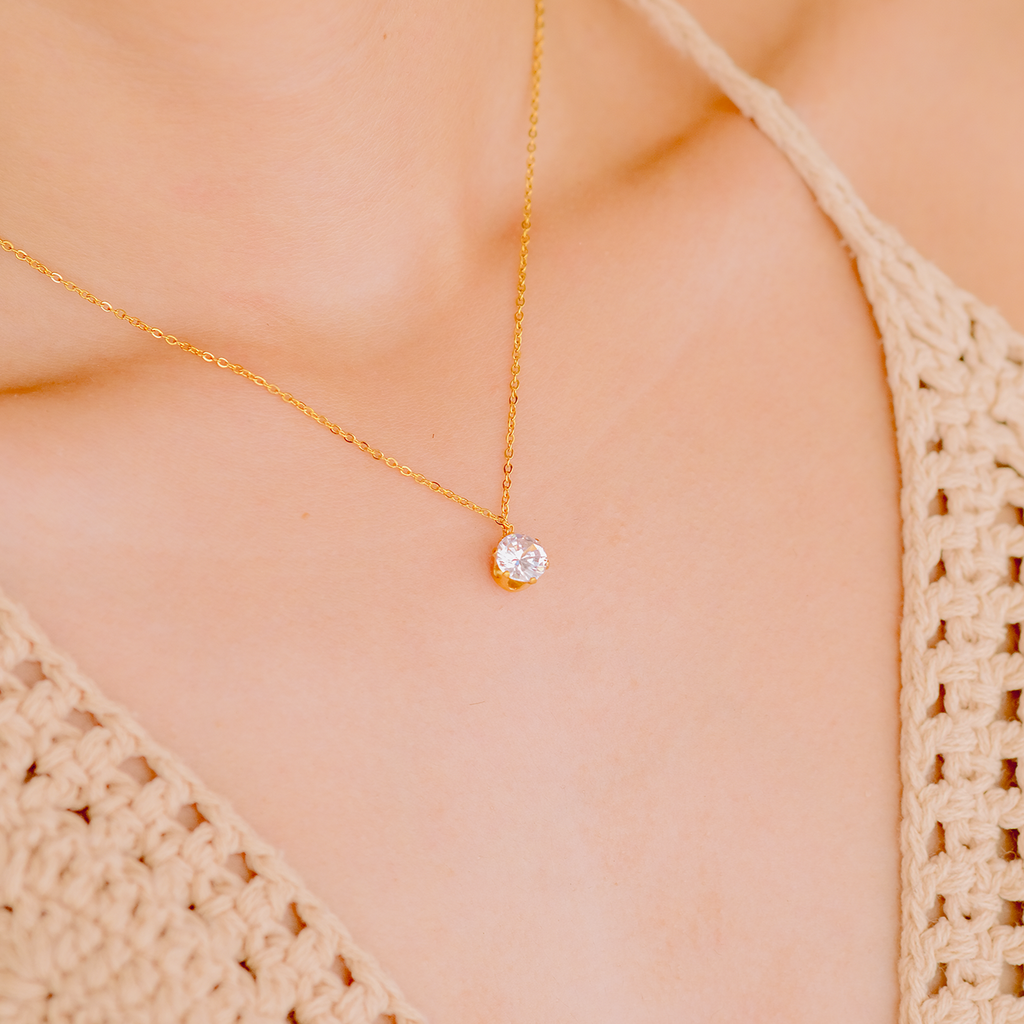Kyla Solitaire Ouro Colar