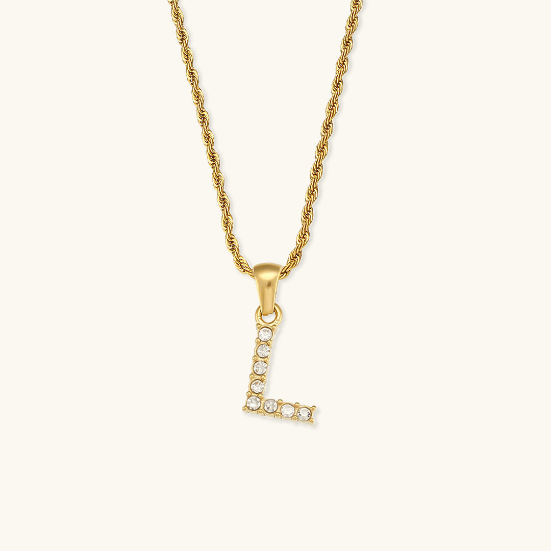 Maeve Letter Initial Diamante Colar