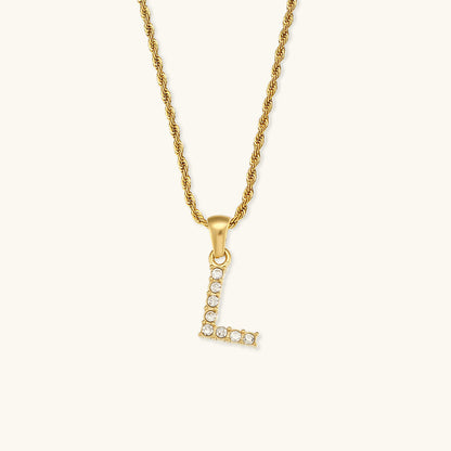 Maeve Letter Initial Diamante Colar