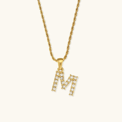 Maeve Letter Initial Diamante Colar