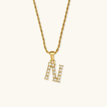 Maeve Letter Initial Diamante Colar