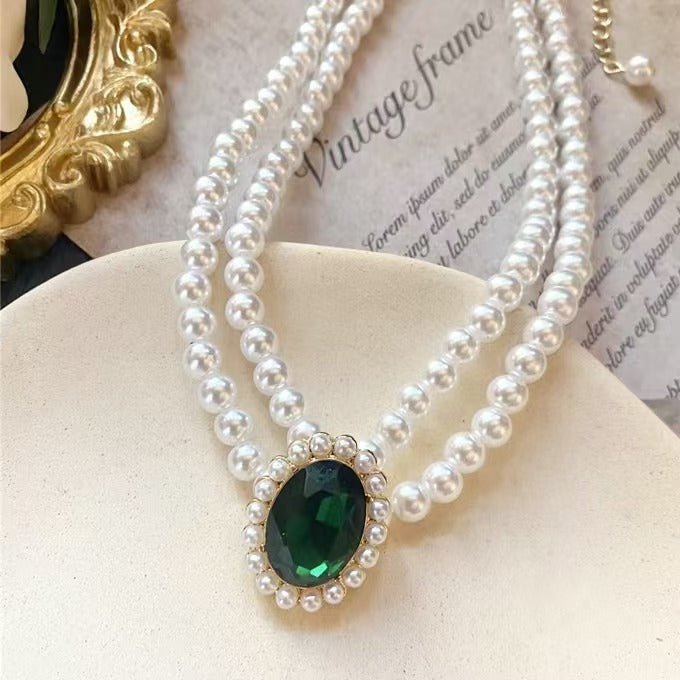 Imperial Pérola Esmeralda Conjunto de Joias