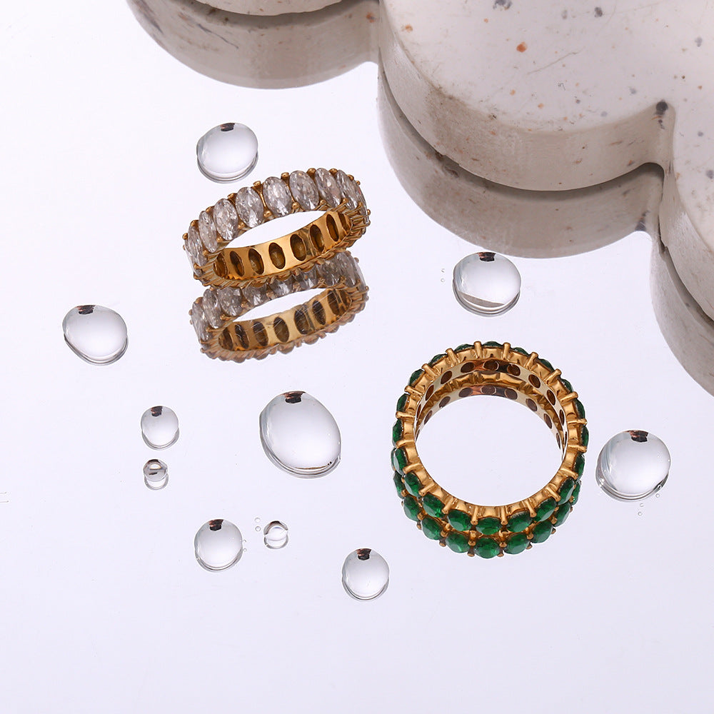 Antoinette Diamante Simulant Ouro Anel