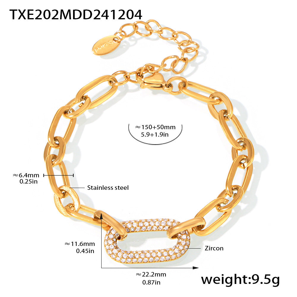 Paved Chunky Chain Link Conjunto de Joias | Ouro