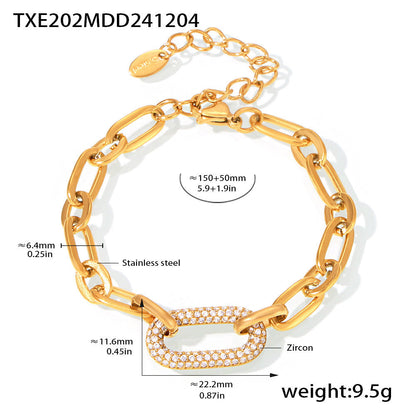 Paved Chunky Chain Link Conjunto de Joias | Ouro